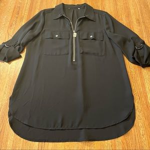 Michael Kors Black Zip Blouse